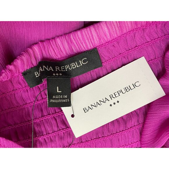 Banana Republic Women's L Purple Blouse Polyester Top Flutter Casual Smock-Frock - Picture 3 of 9